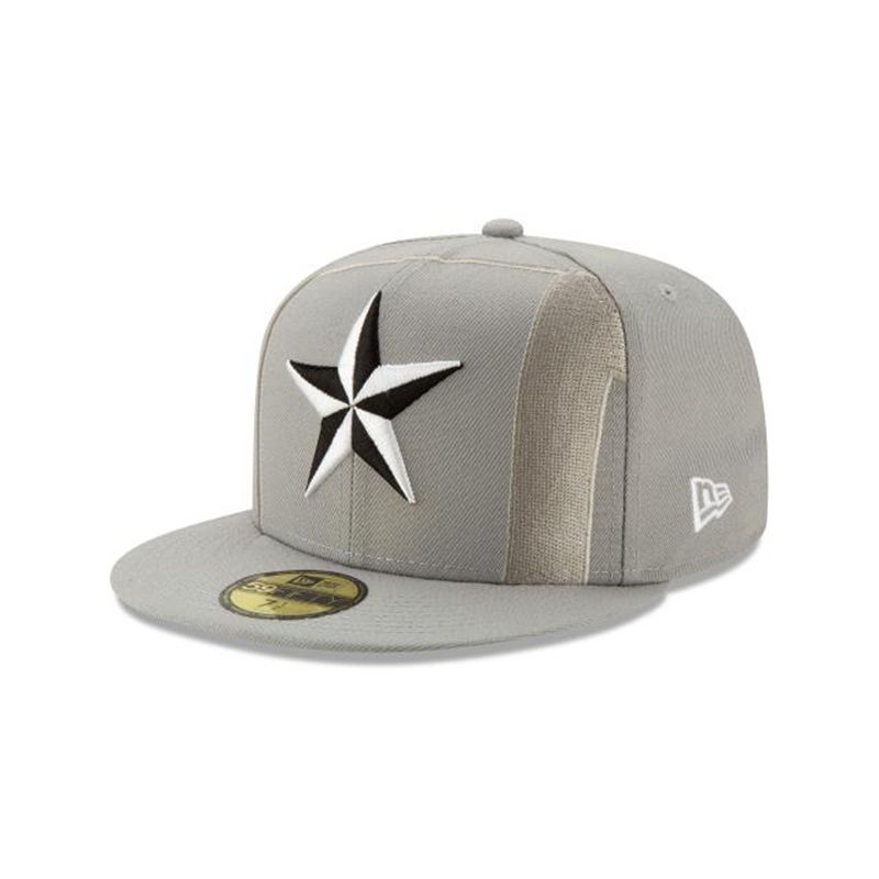 MLB Texas Rangers Logo Elements Tonal 59Fifty Fitted (LOL4696) - Grey New Era Caps